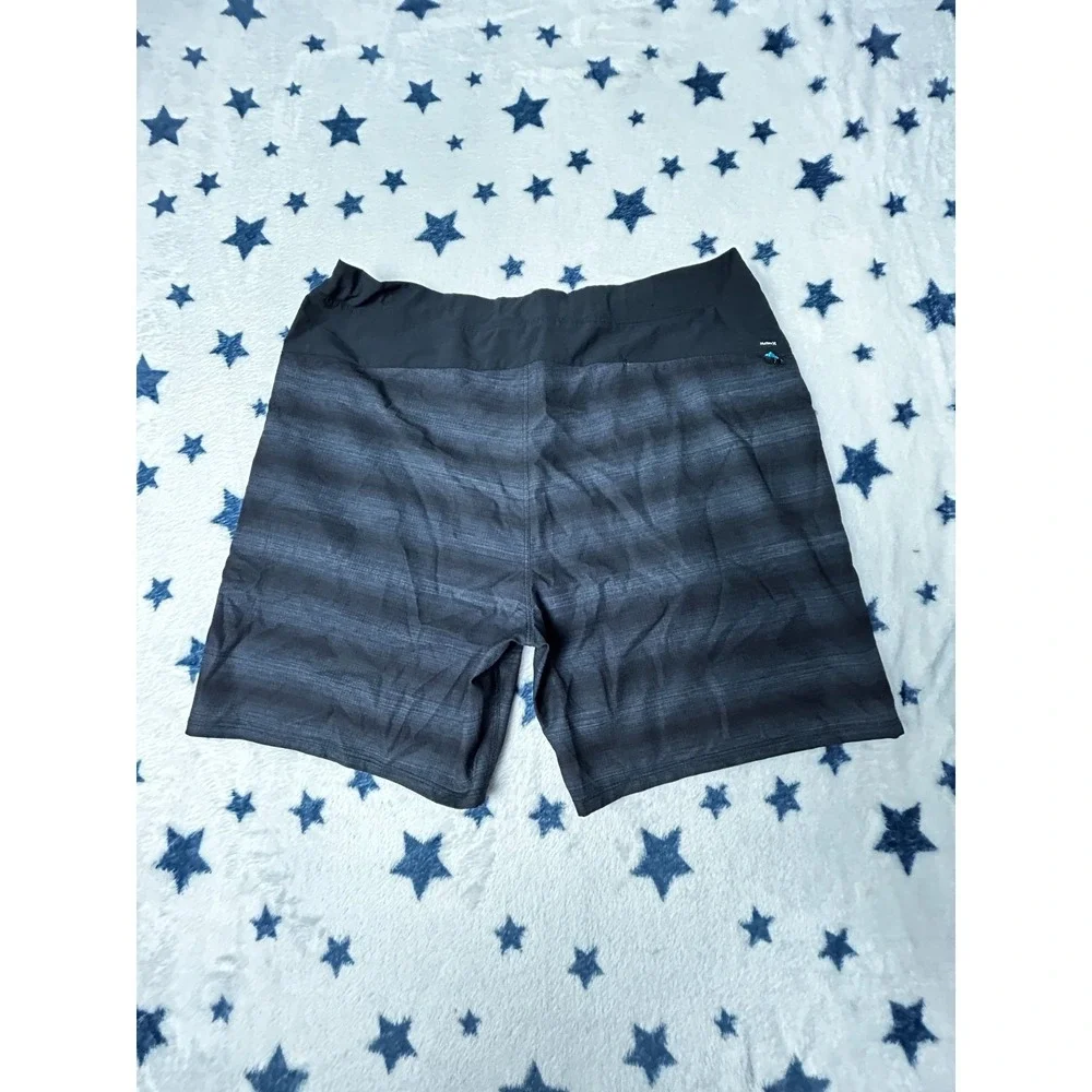 Hurley Mens L Black Board Shorts Swim Surf Stretch Hybrid Performance